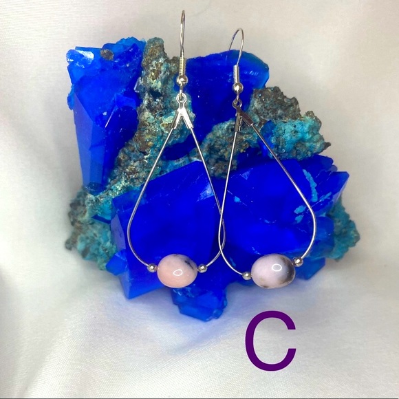 PINK OPAL Teardrop Earrings 🌸 - Picture 4 of 7